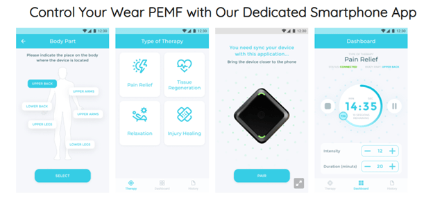 Wear PEMF Smart PEMF Device Application Screenshots
